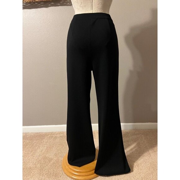 Misook Pants Petite Large L P PL Black Flat Front Pull On Classic Washable $278 - Picture 5 of 8